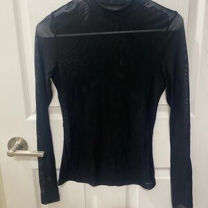 Women's Black Long Sleeve Top TRANSPARENT